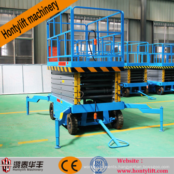 12 m china supplier CE cheap mobile hydraulic foot pump scissor lift table platform scissor lift